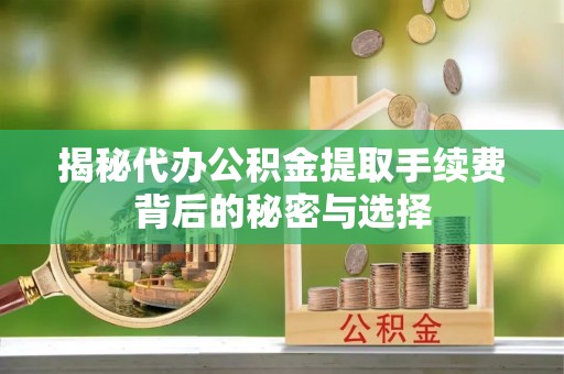 平川揭秘代办公积金提取手续费背后的秘密与选择